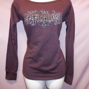Harley-Davidson Long Sleeve Purple T-Shirt Size M